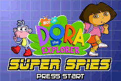 Dora the Explorer Super Spies title screen for GameBoy Advance